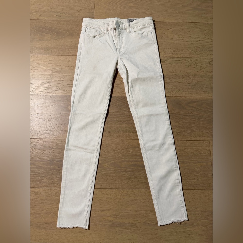 ALL SAINTS Mast Fit Skinny Jeans- White (27 W)